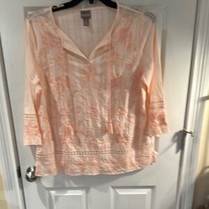 Chicos peach Relaxed lightweight Blouse